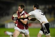 30 November 2014; Se McGuigan, Slaughtneil, in action against Justin McMahon, Omagh St Enda's. AIB Ulster GAA Football Senior Club Championship Final, Omagh St Enda's v Slaughtneil, Athletic Grounds, Armagh. Picture credit: Oliver McVeigh / SPORTSFILE