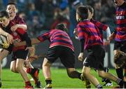 29 November 2014; Athboy RFC in action against New Ross RFC. Bank of Ireland's Half-Time Minis League at Guinness PRO12, Round 9, match Leinster v Ospreys, RDS, Ballsbridge, Dublin. Picture credit: Pat Murphy / SPORTSFILE