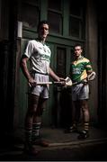 1 December 2014; #TheToughest – Kilcormac-Killoughey’s captain Dan Curram, right, and Ballyhale Shamrocks player Colin Fennelly are pictured ahead of the AIB GAA Leinster Senior Hurling Club Championship Final on the 7th of December where the Offaly side will face off against Kilkenny’s Ballyhale Shamrocks in Portlaoise. This will be the third time in as many years that Kilcormac-Killoughey have reached the Leinster final whereas Ballyhale last reached this stage of the championship in 2009, and this year hope to earn the club’s eighth provincial title. For exclusive content and to see why the AIB Club Championships are #TheToughest follow us @AIB_GAA and on Facebook at facebook.com/AIBGAA. Ely Place, Dublin. Picture credit: David Maher / SPORTSFILE