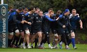 1 December 2014; Leinster players, from left, Devin Toner, Tadhg Furlong, Kevin McLaughlin, Aaron Dundon, Cathal Marsh, Darragh Fanning and Dan Leavy during squad training ahead of their European Rugby Champions Cup 2014/15, Pool 2, Round 3, game against Harlequins on Sunday. Leinster Rugby Squad Training, Rosemount, UCD, Belfield, Dublin. Picture credit: Stephen McCarthy / SPORTSFILE