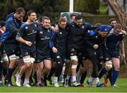 1 December 2014; Leinster players, from left, Devin Toner, Kevin McLaughlin, Aaron Dundon, Cathal Marsh, Jamie Hagan, Darragh Fanning and Dan Leavy during squad training ahead of their European Rugby Champions Cup 2014/15, Pool 2, Round 3, game against Harlequins on Sunday. Leinster Rugby Squad Training, Rosemount, UCD, Belfield, Dublin. Picture credit: Stephen McCarthy / SPORTSFILE