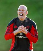 2 December 2014; Munster's Paul O'Connell shares a laugh with team-mates during squad training ahead of their European Rugby Champions Cup 2014/15, Pool 1, Round 3, game against ASM Clermont Auvergne on Saturday. Munster Rugby Squad Training, University of Limerick, Limerick. Picture credit: Diarmuid Greene / SPORTSFILE