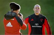 2 December 2014; Munster's Paul O'Connell in conversation with scrum coach Jerry Flannery during squad training ahead of their European Rugby Champions Cup 2014/15, Pool 1, Round 3, game against ASM Clermont Auvergne on Saturday. Munster Rugby Squad Training, University of Limerick, Limerick. Picture credit: Diarmuid Greene / SPORTSFILE
