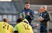 2 December 2014; Connacht head coach Pat Lam with his players during a squad training ahead of their European Rugby Champions Cup 2014/15, Pool 2, Round 3, game against Bayonne on Saturday. Connacht Rugby Squad Training, Sportsground, Galway. Picture credit: Matt Browne / SPORTSFILE