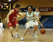 27 July 2007; Michael Bree, Ireland, in action against Pitt Koster, Luxembourg. Men's Senior International Basketball Friendly, Ireland v Luxembourg, National Basketball Arena, Tallaght, Dublin. Picture credit: Pat Murphy / SPORTSFILE