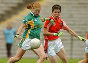 28 July 2007; Louise McKeever, Meath, in action against Rhona O'Mahoney, Armagh. TG4 All-Ireland Ladies Football Championship Group 3, Armagh v Meath, St Tighearnach's Park, Clones, Co. Monaghan. Picture credit: Matt Browne / SPORTSFILE