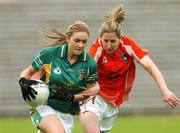 28 July 2007; Jane Dolan, Meath, in action against Bronagh O'Donnell, Armagh. TG4 All-Ireland Ladies Football Championship Group 3, Armagh v Meath, St Tighearnach's Park, Clones, Co. Monaghan. Picture credit: Matt Browne / SPORTSFILE