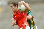 28 July 2007; Caroline O'Hanlon, Armagh, in action against Elaine Duffy, Meath. TG4 All-Ireland Ladies Football Championship Group 3, Armagh v Meath, St Tighearnach's Park, Clones, Co. Monaghan. Picture credit: Matt Browne / SPORTSFILE