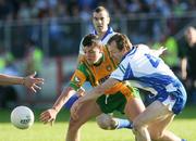 28 July 2007; Michael Murphy, Donegal, in action against Dermot McArdle, Monaghan. Bank of Ireland All-Ireland Senior Football Championship Qualifier, Round 3, Donegal v Monaghan, Healy Park, Omagh, Co. Tyrone. Picture credit; Oliver McVeigh / SPORTSFILE