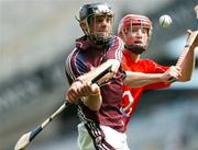 29 July 2007; Eoin Forde, Galway, in action against Denis O'Sullivan, Cork. ESB All-Ireland Minor Hurling Championship Quarter-Final, Cork v Galway, Croke Park, Dublin. Picture credit; Brendan Moran / SPORTSFILE