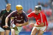 29 July 2007; Keith Killilea, Galway, in action against Chris O'Donovan, Cork. ESB All-Ireland Minor Hurling Championship Quarter-Final, Cork v Galway, Croke Park, Dublin. Picture credit; Ray McManus / SPORTSFILE