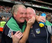 29 July 2007; Limerick manager Richie Bennis, left, celebrates at the end of the game with selector Tony Hickey. Guinness All-Ireland Senior Hurling Championship Quarter-Final, Clare v Limerick, Croke Park, Dublin. Picture credit; David Maher / SPORTSFILE