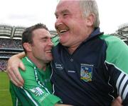 29 July 2007; Limerick manager Richie Bennis, right, celebrates at the end of the game with captain Damien Reale. Guinness All-Ireland Senior Hurling Championship Quarter-Final, Clare v Limerick, Croke Park, Dublin. Picture credit; David Maher / SPORTSFILE