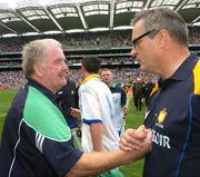 29 July 2007; Liomerick manager Richie Bennis, left, shakes hands with Clare manager Tony Considine at the end of the game. Guinness All-Ireland Senior Hurling Championship Quarter-Final, Clare v Limerick, Croke Park, Dublin. Picture credit; David Maher / SPORTSFILE