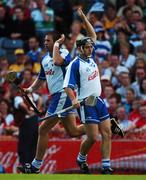 29 July 2007; Dan Shanahan celebrates with team-mate Paul Flynn after scoring the first Waterford goal. Guinness All-Ireland Senior Hurling Championship Quarter-Final, Cork v Waterford, Croke Park, Dublin. Picture credit; Ray McManus / SPORTSFILE