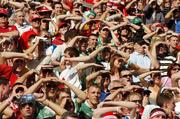 29 July 2007; Supporters from both sides watch the last minute of the game in sunshine on Hill 16. Guinness All-Ireland Senior Hurling Championship Quarter-Final, Cork v Waterford, Croke Park, Dublin. Picture credit; Ray McManus / SPORTSFILE