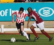 29 July 2007; Killian Brennan, Derry City, in action against Regillio Nooitmer, Galway United. eircom League of Ireland Premier Division, Derry City v Galway United, Brandywell, Derry. Picture credit; Oliver McVeigh / SPORTSFILE