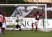 29 July 2007; Galway United's Alan Murphy blast's a first half penalty over the bar. eircom League of Ireland Premier Division, Derry City v Galway United, Brandywell, Derry. Picture credit; Oliver McVeigh / SPORTSFILE