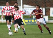 29 July 2007; Pat McCourt, Derry City, in action against Alan Murphy, Galway United. eircom League of Ireland Premier Division, Derry City v Galway United, Brandywell, Derry. Picture credit; Oliver McVeigh / SPORTSFILE
