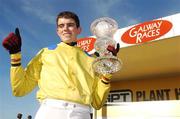 30 July 2007; Jockey Matthew O'Connor celebrates after his mount Loyal Focus won The GPT Galway Handicap Hurdle. Galway Racecourse, Ballybrit, Co. Galway. Picture credit; Pat Murphy / SPORTSFILE