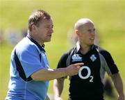 31 July 2007; Ireland coach Eddie O'Sullivan and Peter Stringer during squad training. Ireland Rugby Squad Training, University of Limerick, Limerick. Picture credit: Kieran Clancy / SPORTSFILE