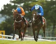 31 July 2007; First Row, with Roger Loughran up, on their way to winning The McDonogh Properties Steeplechase alongside second placed Adamant Approach, with Ruby Walsh up, right. Galway Racecourse, Ballybrit, Co. Galway. Picture credit; Pat Murphy / SPORTSFILE