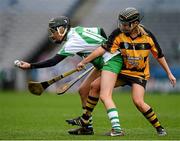 2 March 2014; Margaret Mary Fennelly, Ballyhale Shamrocks, in action against Shauna Prendergast, Lismore. AIB All-Ireland Intermediate Camogie Club Championship Final, Ballyhale Shamrocks v Lismore, Croke Park, Dublin. Picture credit: Barry Cregg / SPORTSFILE