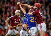 5 July 2014; Jonathan Glynn, Galway, in action against Paddy Stapleton, Tipperary. GAA Hurling All Ireland Senior Championship, Round 1, Tipperary v Galway. Semple Stadium, Thurles, Co. Tipperary. Picture credit: Stephen McCarthy / SPORTSFILE