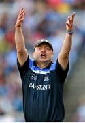 6 July 2014; Dublin manager Anthony Daly reacts to a replay of an incident on the big screen.  Leinster GAA Hurling Senior Championship Final, Dublin v Kilkenny, Croke Park, Dublin. Picture credit: Stephen McCarthy / SPORTSFILE