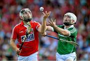 13 July 2014; Paudie O'Sullivan, Cork, gains possession of the sliotar ahead of Tom Condon, Limerick, on the way to scoring his side's second goal. Munster GAA Hurling Senior Championship Final, Cork v Limerick, Pairc Uí Chaoimh, Cork. Picture credit: Brendan Moran / SPORTSFILE