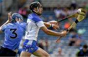 27 July 2014; Colm Roche, Waterford, in action against Shane Barrett, Dublin. Electric Ireland GAA Hurling All Ireland Minor Championship Quarter-Final, Dublin v Waterford. Semple Stadium, Thurles, Co. Tipperary. Picture credit: Ray McManus / SPORTSFILE