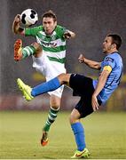 30 September 2014; Patrick Cregg, Shamrock Rovers, in action against Robert Benson, UCD. SSE Airtricity League Premier Division, Shamrock Rovers v UCD. Tallaght Stadium, Tallaght, Co. Dublin. Picture credit: Barry Cregg / SPORTSFILE