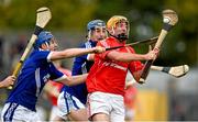 5 October 2014; Cian Dillon, Crusheen, in action against Padraic Collins, left, and Conor Ryan, Cratloe. Clare County Senior Hurling Championship Final, Cratloe v Crusheen. Cusack Park, Ennis, Co. Clare. Picture credit: Diarmuid Greene / SPORTSFILE