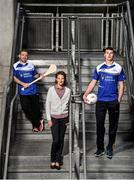 3 December 2014; Kilkenny hurler Richie Hogan, left,  former World Champion, European Champion and World Cross Country Champion Sonia O’Sullivan and Meath footballer Paddy O'Rourke, right, pictured at the launch of the 2015 Liberty Insurance GAA National Games Development Conference. The theme for the conference, which takes place in Croke Park on January 9th and 10th, is “Putting Youth into Perspective”. Sonia O’Sullivan is the Liberty Insurance guest speaker at the conference, and will be presenting on the topic of Motivating and Maintaining Youth Participation in Sport. Croke Park, Dublin. Picture credit: Ramsey Cardy / SPORTSFILE