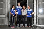 3 December 2014; Pictured at the launch of the 2015 Liberty Insurance GAA National Games Development Conference are, from left to right, Dublin camogie player Louise O'Hara, Meath footballer Paddy O'Rourke, former World Champion, European Champion and World Cross Country Champion Sonia O’Sullivan and Kilkenny hurler Richie Hogan. The theme for the conference, which takes place in Croke Park on January 9th and 10th, is “Putting Youth into Perspective”. Sonia O’Sullivan is the Liberty Insurance guest speaker at the conference, and will be presenting on the topic of Motivating and Maintaining Youth Participation in Sport. Croke Park, Dublin. Picture credit: Ramsey Cardy / SPORTSFILE