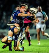 29 November 2014; Dominic Ryan, Leinster, loses possession of the ball in a tackle by Sam Davies, Ospreys. Guinness PRO12, Round 9, Leinster v Ospreys, RDS, Ballsbridge, Dublin. Picture credit: Brendan Moran / SPORTSFILE