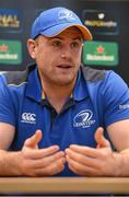 4 December 2014; Leinster's Jamie Heaslip during a press conference ahead of their European Rugby Champions Cup 2014/15, Pool 2, Round 3, game against Harlequins on Sunday. Leinster Rugby Press Conference, Leinster Rugby HQ, UCD, Belfield, Dublin. Picture credit: Stephen McCarthy / SPORTSFILE