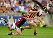 22 June 2014; Richie Hogan, Kilkenny, in action against David Burke, Galway. Leinster GAA Hurling Senior Championship, Semi-Final, Kilkenny v Galway, O'Connor Park, Tullamore, Co Offaly. Picture credit: Piaras Ó Mídheach / SPORTSFILE