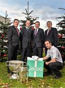 4 December 2014; The GAA and RTE today announced that GAAGO, the online streaming service for outside of Ireland, will more than double the number of games being shown internationally in 2015. Pictured at the announcement are, from left to right, Peter McKenna, Commercial Director, GAA, Noel Quinn, Media Rights Manager, GAA, Alan Milton, Head of Media Relations, GAA, Ard Stiúrthóir of the GAA Páraic Duffy and Dublin hurler Ryan O'Dwyer. RTE Studios, Donnybrook, Dublin. Picture credit: Ramsey Cardy / SPORTSFILE