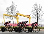 9 May 2014; Team BMC compete in the Team Time Trial event at Titanic Quarter during stage 1 of the Giro d'Italia 2014. Belfast, Co. Antrim. Picture credit: Stephen McCarthy / SPORTSFILE