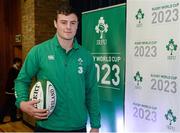 5 December 2014; In attendance at the announcement of the Irish Rugby Football Union, Irish Government and the Northern Ireland Executives' intention to submit a bid to host the 2023 Rugby World Cup in Ireland is Ireland rugby international Robbie Henshaw. Royal School, College Hill, Armagh. Picture credit: Oliver McVeigh / SPORTSFILE