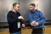 6 December 2014; Kerry footballer Darran O'Sullivan, left, and Michael Conroy, Mayo footballer, in conversation at the GPA Representative Summit 2014. Radisson Blu Hotel, St Helen’s Stillorgan, Co. Dublin. Picture credit: Pat Murphy / SPORTSFILE