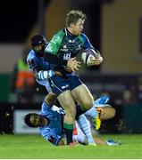 6 December 2014; Matt Healy, Connacht, is tackled by Saimoni Vaka, left, and Lalakai Foketi, Bayonne. European Rugby Challenge Cup 2014/15, Pool 2, Round 3, Connacht v Bayonne, The Sportsground, Galway. Photo by Sportsfile