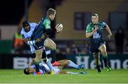 6 December 2014; Matt Healy, Connacht, is tackled by Saimoni Vaka, left, and Lalakai Foketi, Bayonne. European Rugby Challenge Cup 2014/15, Pool 2, Round 3, Connacht v Bayonne, The Sportsground, Galway. Photo by Sportsfile