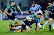 6 December 2014; Bundee Aki, Connacht, is tackled by Bastien Duhalde, Bayonne. European Rugby Challenge Cup 2014/15, Pool 2, Round 3, Connacht v Bayonne, The Sportsground, Galway. Photo by Sportsfile