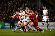 6 December 2014; Craig Gilroy, Ulster, is tackled by Rob Evans, Scarlets. European Rugby Champions Cup 2014/15, Pool 3, Round 3, Ulster v Scarlets, Kingspan Stadium, Ravenhill Park, Belfast, Co. Antrim. Picture credit: Oliver McVeigh / SPORTSFILE