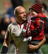 6 December 2014; Ulster's Rory Best with his son Ben after the game. European Rugby Champions Cup 2014/15, Pool 3, Round 3, Ulster v Scarlets, Kingspan Stadium, Ravenhill Park, Belfast, Co. Antrim. Picture credit: Oliver McVeigh / SPORTSFILE