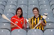 30 July 2007; Under 16A captains, Catherine O'Brien, Cork, left, and Kate McDonald, Kilkenny, at a photocall ahead of the All-Ireland Under 16A Camogie Championship Final and the All-Ireland Under 16B Camogie Championship Final. Croke Park, Dublin. Picture credit: Caroline Quinn / SPORTSFILE