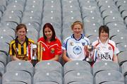 30 July 2007; Under 16A captains, left, Kate McDonald, Kilkenny, and Catherine O'Brien, Cork, with Under 16B captains Patricia Jackman, Waterford, and Aine Kelly, Derry, at a photocall ahead of the All-Ireland Under 16A Camogie Championship Final and the All-Ireland Under 16B Camogie Championship Final. Croke Park, Dublin. Picture credit: Brian Lawless / SPORTSFILE