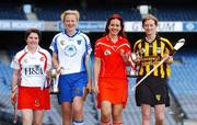 30 July 2007; Under 16B captains, left, Aine Kelly, Derry, and Patricia Jackman, Waterford, with Under 16A captains, Catherine O'Brien, Cork, and Kate McDonald, Kilkenny, at a photocall ahead of the All-Ireland Under 16A Camogie Championship Final and the All-Ireland Under 16B Camogie Championship Final. Croke Park, Dublin. Picture credit: Brian Lawless / SPORTSFILE